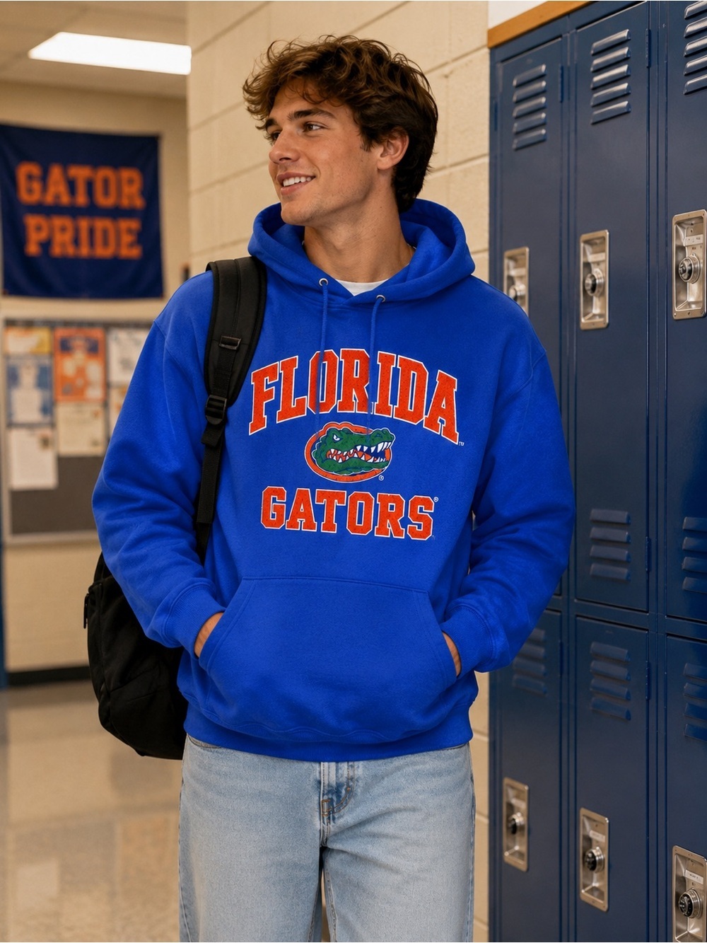 Florida Gators Hoodie Blue Pullover Sweatshirt | NCAA College Graphic Hoodie
